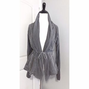 James Perse Shawl Collar Open Front Sweater Jacket